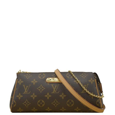 LOUIS VUITTON Pochette Eva Monogram Canvas Crossbody Bag Brown