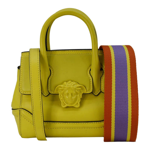 VERSACE Empire Palazzo Small Leather Shoulder Bag Yellow