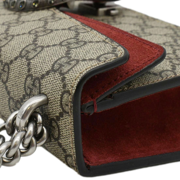 GUCCI Dionysus Small Rectangular GG Supreme Canvas Shoulder Bag Beige 499623