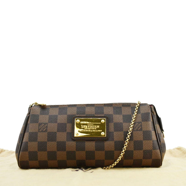 LOUIS VUITTON Pochette Eva Damier Ebene Shoulder Bag Brown