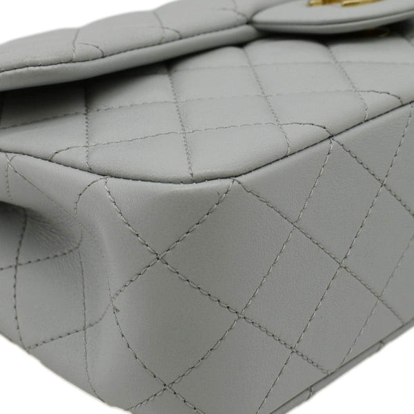 CHANEL Sweet Camellia Flap Adjustable Chain WOC Quilted Leather Crossbody Bag Light Blue