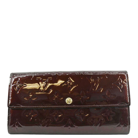 LOUIS VUITTON Sarah Vintage Vernis Leather Wallet Amarante