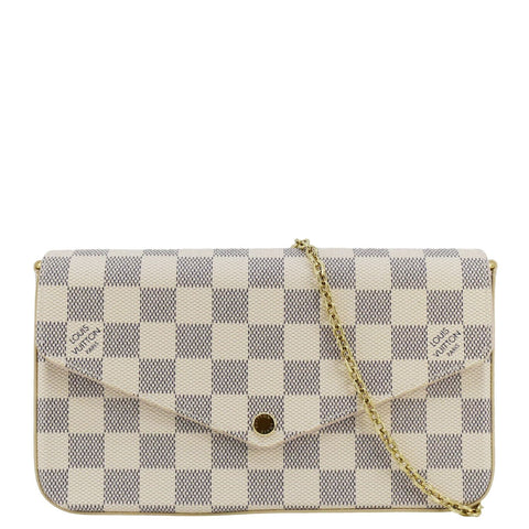 LOUIS VUITTON Felicie Pochette Damier Azur Crossbody Bag Rose Ballerine