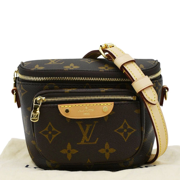 LOUIS VUITTON Mini Monogram Canvas Bumbag Brown upper side