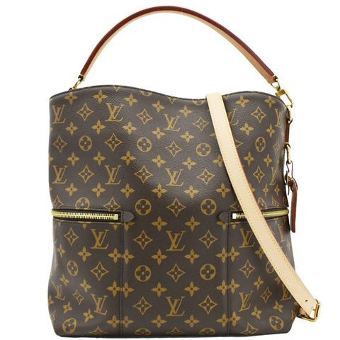 LOUIS VUITTON Melie Monogram Canvas Hobo Bag Brown