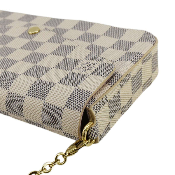 LOUIS VUITTON Felicie Pochette Damier Azur Crossbody Bag Rose Ballerine