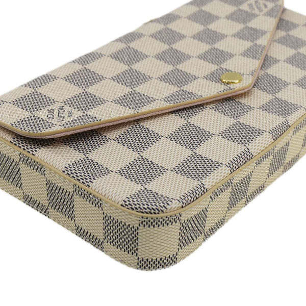 LOUIS VUITTON Felicie Pochette Damier Azur Crossbody Bag Rose Ballerine
