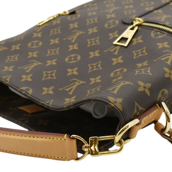 LOUIS VUITTON Melie Monogram Canvas Hobo Bag Brown left corner side