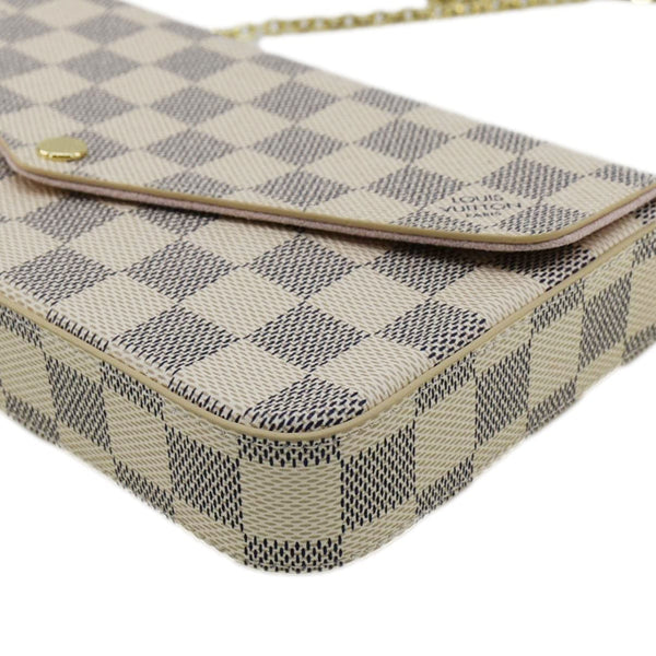 LOUIS VUITTON Felicie Pochette Damier Azur Crossbody Bag Rose Ballerine