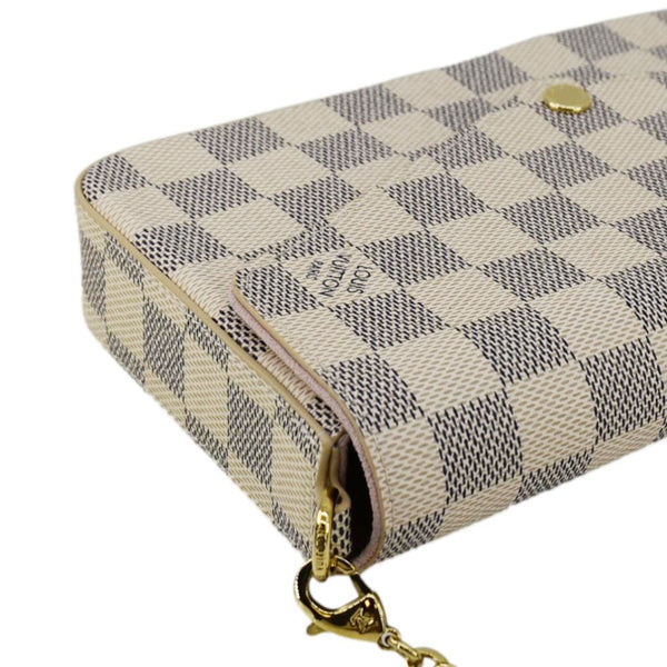 LOUIS VUITTON Felicie Pochette Damier Azur Crossbody Bag Rose Ballerine