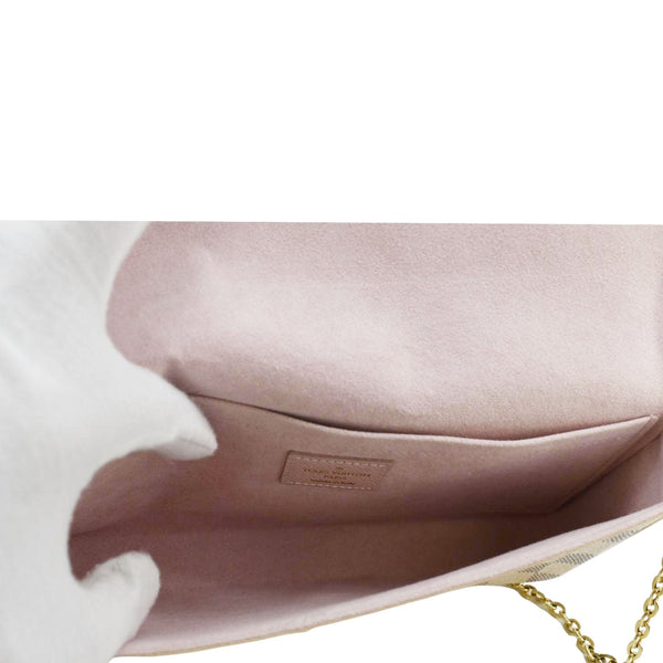 LOUIS VUITTON Felicie Pochette Damier Azur Crossbody Bag Rose Ballerine