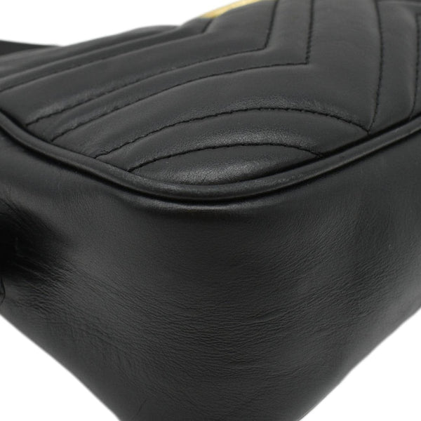 GUCCI GG Marmont Small Matelasse Chevron Leather Crossbody Camera Bag Black 447632
