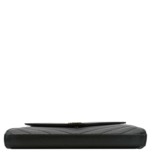 YVES SAINT LAURENT Cassandre Chain Wallet Leather Crossbody Bag Black