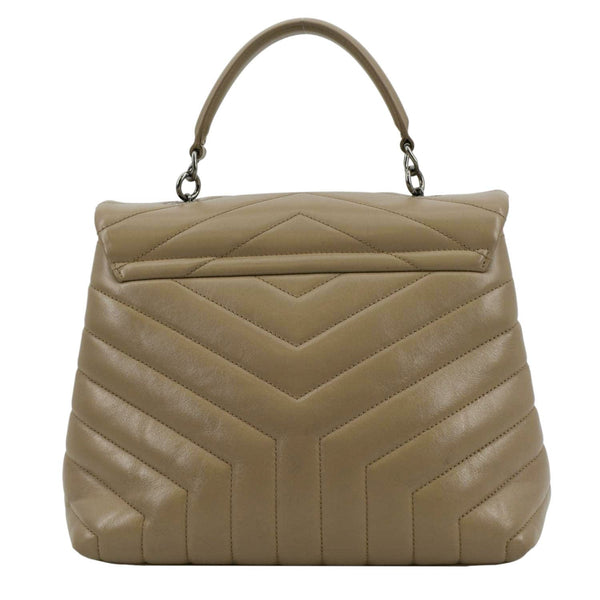 YVES SAINT LAURENT Loulou Top Handle Quilted Leather Shoulder Bag Beige