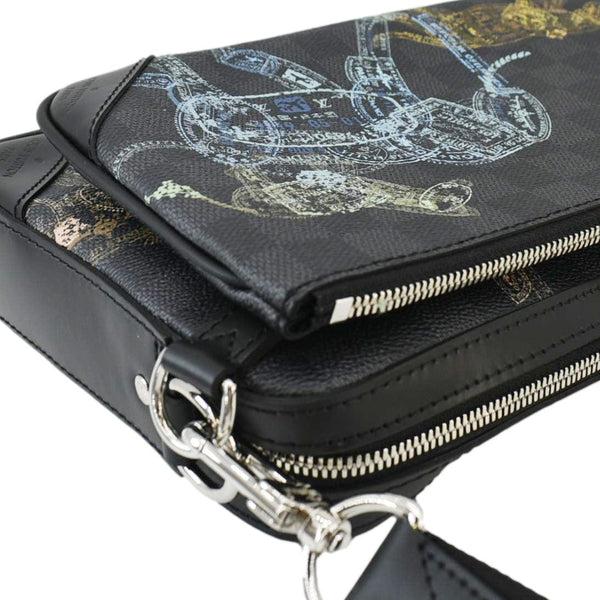 LOUIS VUITTON Trio Damier Graphite Wild Animals Messenger Bag Black