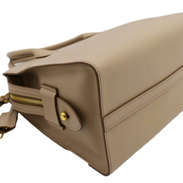 PRADA Esplanade Medium Saffiano Leather Shoulder Bag Beige