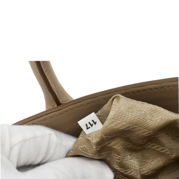 PRADA Esplanade Medium Saffiano Leather Shoulder Bag Beige