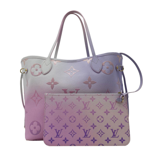 LOUIS VUITTON Neverfull MM Monogram Giant Canvas Tote Bag Sunrise Pastel