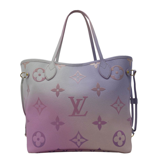 LOUIS VUITTON Neverfull MM Monogram Giant Canvas Tote Bag Sunrise Pastel