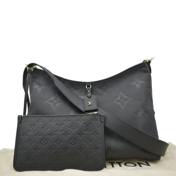 LOUIS VUITTON Carryall MM Empreinte Leather Shoulder Bag Black