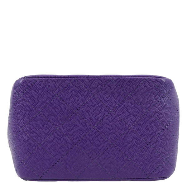 CHANEL CC Quilted Caviar Leather Tote Bucket Bag Purple