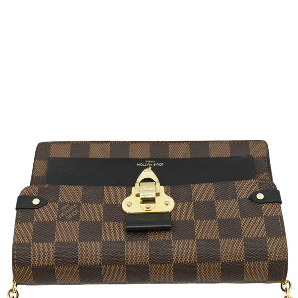 LOUIS VUITTON Vavin PM Damier Ebene Chain Crossbody Bag Black upper look