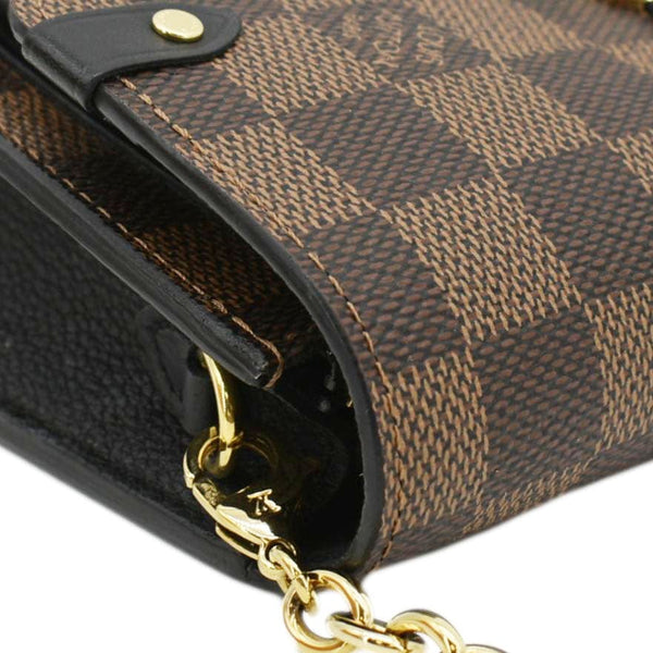 LOUIS VUITTON Vavin PM Damier Ebene Chain Crossbody Bag Black