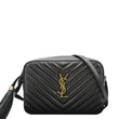 YVES SAINT LAURENT Lou Chevron Leather Camera Crossbody Bag Black