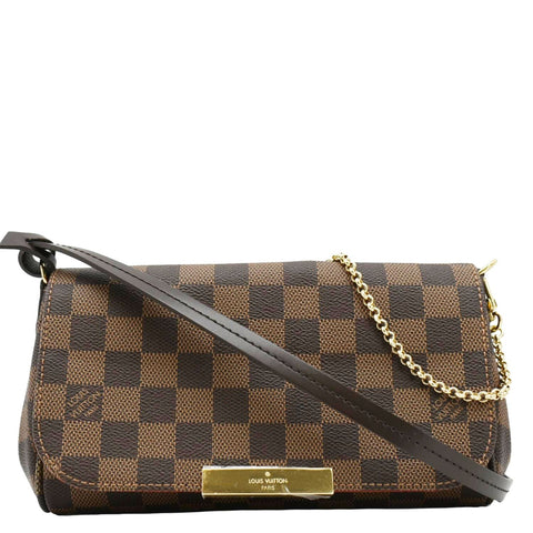 LOUIS VUITTON Favorite PM Damier Ebene Crossbody Bag Brown