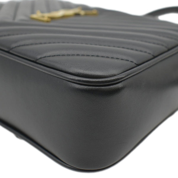 YVES SAINT LAURENT Lou Chevron Leather Camera Crossbody Bag Black