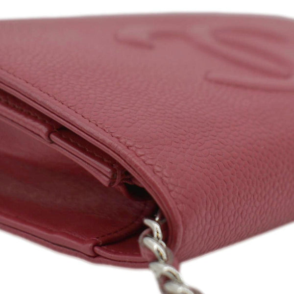 CHANEL Timeless WOC Caviar Leather Wallet on Chain Shoulder Bag Red