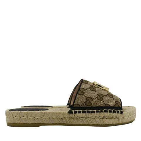 GUCCI Espadrilles GG Canvas Mules Beige 620120