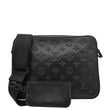 LOUIS VUITTON Duo Messenger Shadow Monogram Leather Crossbody Bag Black