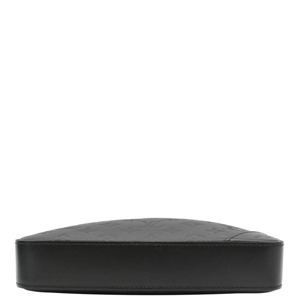 LOUIS VUITTON Duo Messenger Shadow Monogram Leather Crossbody Bag Black