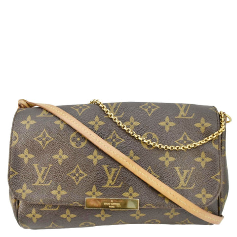 LOUIS VUITTON Favorite PM Monogram Canvas Shoulder Bag Brown