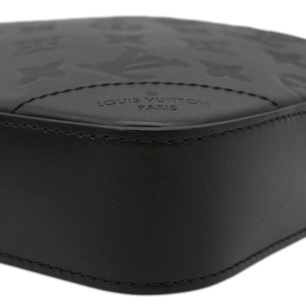 LOUIS VUITTON Duo Messenger Shadow Monogram Leather Crossbody Bag Black