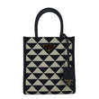 PRADA Triangolo Mini Jacquard Symbole Tote Crossbody Bag Navy Blue