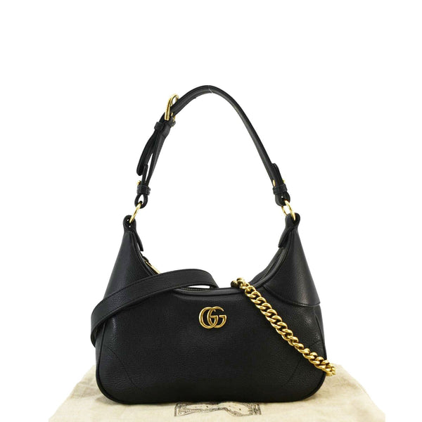 GUCCI Aphrodite Small Leather Shoulder Bag Black 731817