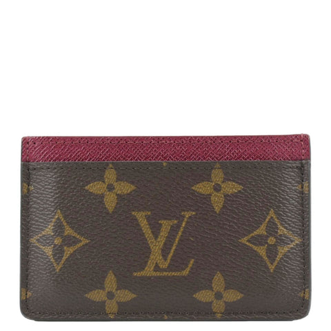LOUIS VUITTON Monogram Canvas Card Holder Cerise
