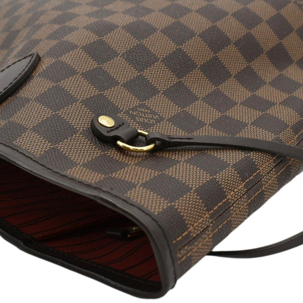 LOUIS VUITTON Neverfull MM Damier Ebene Tote Bag Brown