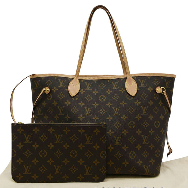 LOUIS VUITTON Neverfull MM Monogram Canvas Tote Bag Brown