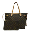 LOUIS VUITTON Neverfull MM Monogram Canvas Tote Bag Brown