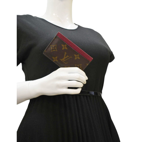LOUIS VUITTON Monogram Canvas Card Holder Cerise