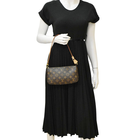 LOUIS VUITTON Pochette Accessories NM Monogram Canvas Pouch Bag Brown