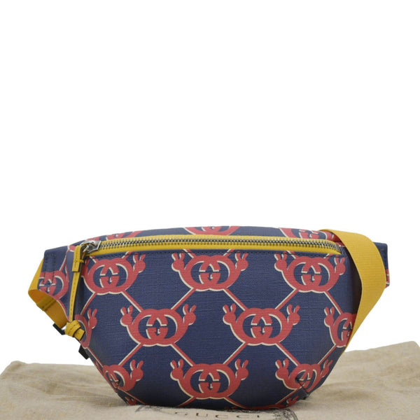 GUCCI Children's Interlocking G Snail Print Canvas Bumbag Blue 502095