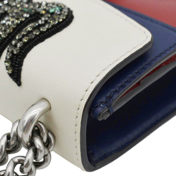 GUCCI Dionysus Embroidered Snake Leather Shoulder Bag Red 421970