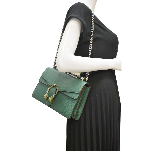 GUCCI Dionysus Small Leather Shoulder Bag Emerald Green 400249