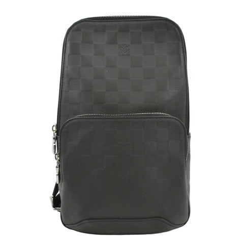 LOUIS VUITTON Avenue Sling Damier Infini Backpack Bag Black