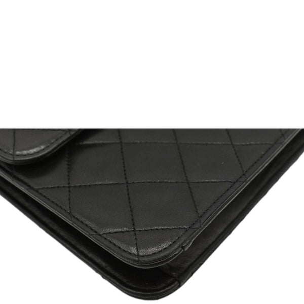 CHANEL Half Flap Medium Quilted Leather Shoulder Bag Black