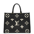 LOUIS VUITTON Onthego MM Giant Bicolor Monogram Empreinte Leather Tote Shoulder Bag Black